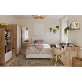 Nočný stolík MOOD dub castello/sivá/biela 4