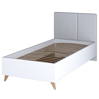 Posteľ s roštom MOOD biela/sivá, 90x200 cm 2