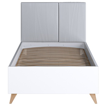 Posteľ s roštom MOOD biela/sivá, 90x200 cm 3