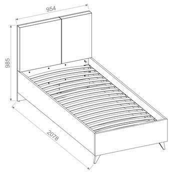 Posteľ s roštom MOOD biela/sivá, 90x200 cm 4
