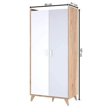 Šatníková skriňa MOOD biela/sivá/dub castello 6