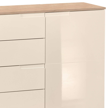 Komoda MOON 4 dub sonoma/béžová vysoký lesk 2