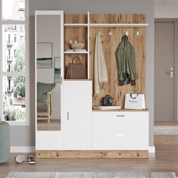 Predsieňová zostava MORALO 2 borovica atlantic/biela 2