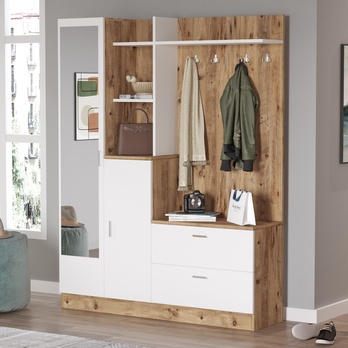 Predsieňová zostava MORALO 2 borovica atlantic/biela 1