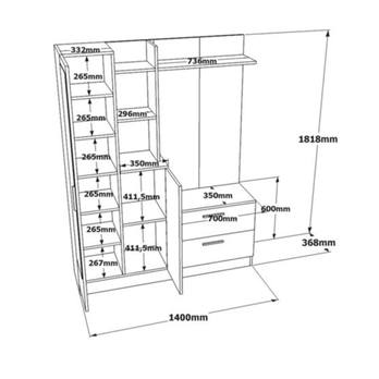 Predsieňová zostava MORALO 2 borovica atlantic/biela 4