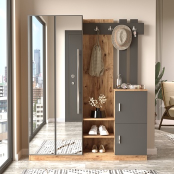 Predsieňová zostava MORALO 3 borovica atlantic/antracitová 2