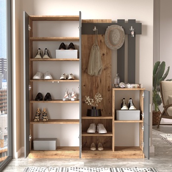 Predsieňová zostava MORALO 3 borovica atlantic/antracitová 3