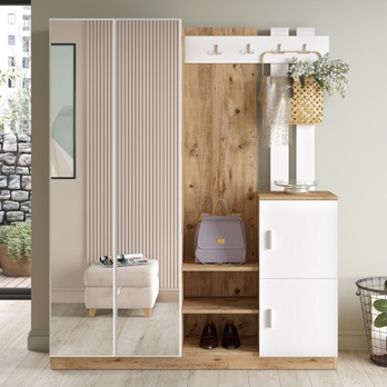 Predsieňová zostava MORALO 3 borovica atlantic/biela 1