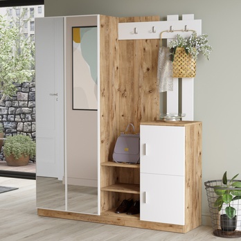 Predsieňová zostava MORALO 3 borovica atlantic/biela 2