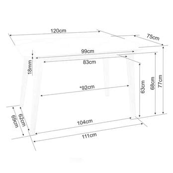 Jedálenský stôl MORCES biela/dub 3