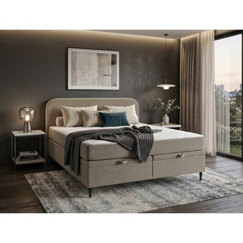 Posteľ s matracom MOREVIEW taupe, 140x200 cm 1