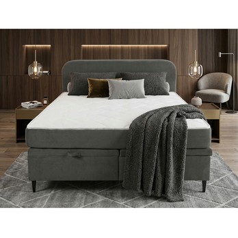 Posteľ s matracom MOREVIEW tmavosivá, 140x200 cm 1