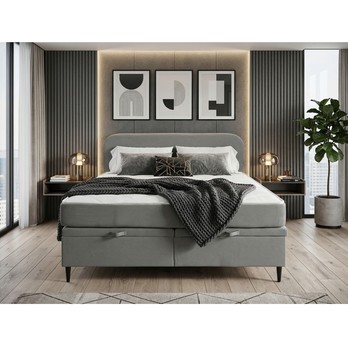 Posteľ s matracom MOREVIEW sivá, 140x200 cm 1