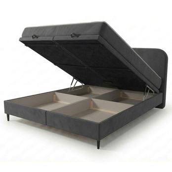 Posteľ s matracom MOREVIEW tmavosivá, 160x200 cm 2