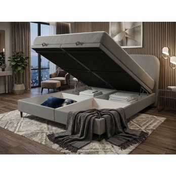 Posteľ s matracom MOREVIEW sivá, 160x200 cm 3