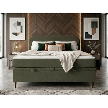 Posteľ s matracom MOREVIEW olivová, 180x200 cm 1