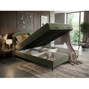 Posteľ s matracom MOREVIEW olivová, 180x200 cm 3