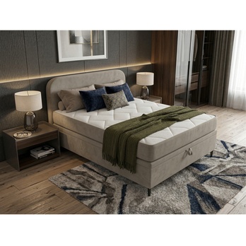 Posteľ s matracom MOREVIEW sivobéžová, 120x200 cm 1