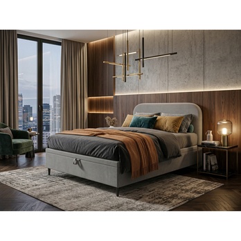 Posteľ s matracom MOREVIEW sivá, 120x200 cm 1