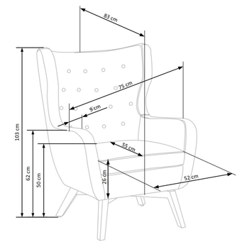 Kreslo MORVIL sivá 12