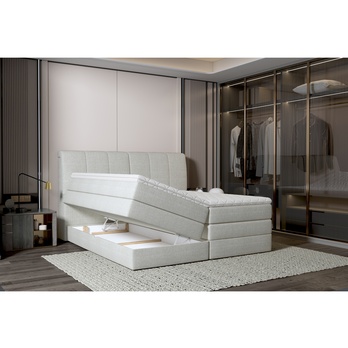 Posteľ boxspring MORYEN sivobéžová, 180x200 cm 3