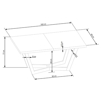 Jedálenský stôl MOSSAVI 3 dub 13
