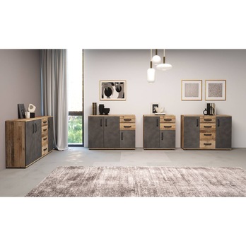 Komoda MOSSO MO2 antracitová/old style 1