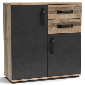 Komoda MOSSO MO2 antracitová/old style 2