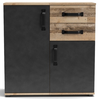 Komoda MOSSO MO2 antracitová/old style 3