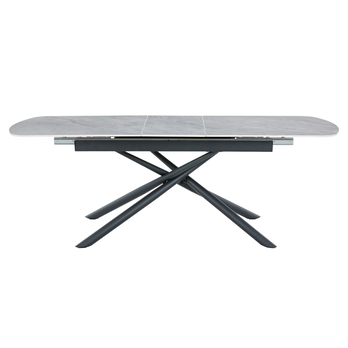 Jedálenský stôl MOSTAR sivý mramor/čierna 4