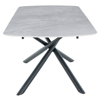 Jedálenský stôl MOSTAR sivý mramor/čierna 6