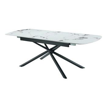 Jedálenský stôl MOSTAR biely mramor/čierna 2