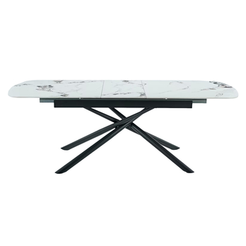 Jedálenský stôl MOSTAR biely mramor/čierna 3