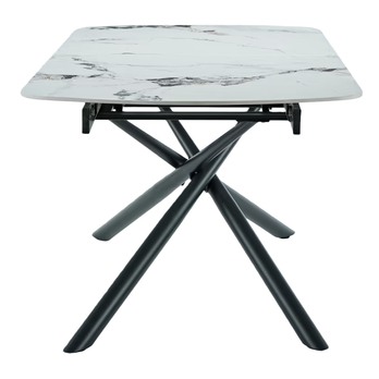 Jedálenský stôl MOSTAR biely mramor/čierna 4