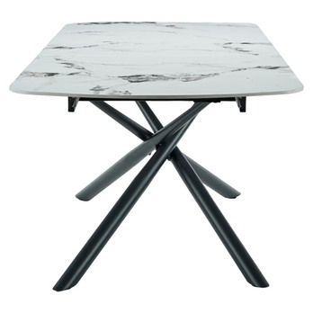 Jedálenský stôl MOSTAR biely mramor/čierna 5