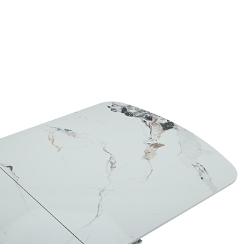 Jedálenský stôl MOSTAR biely mramor/čierna 6