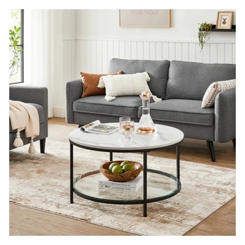 Konferenčný stolík MRAMOR biely mramor/čierna 1