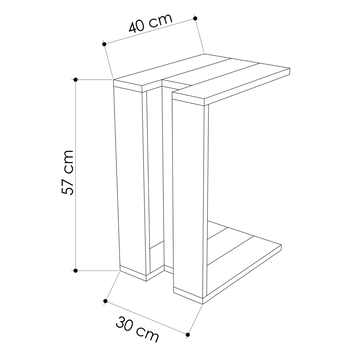 Prístavný stolík MUJU biela 2