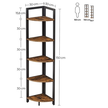 Regál MULTI hnedá/čierna 6