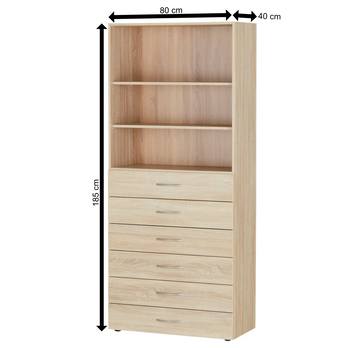 Viacúčelová komoda MULTIRAUMKONZEPT 644, dub sägerau, 80 cm 10