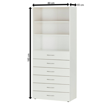 Viacúčelová komoda MULTIRAUMKONZEPT 644, biela, 80 cm 5