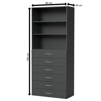 Viacúčelová komoda MULTIRAUMKONZEPT 644, grafit 1