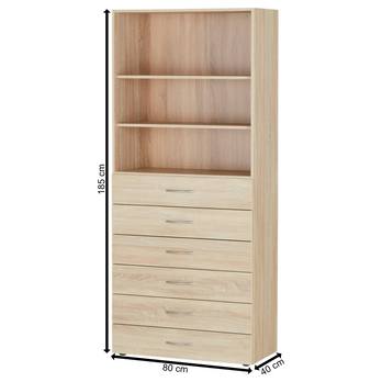 Viacúčelová komoda MULTIRAUMKONZEPT 644, dub sägerau, 80 cm 10