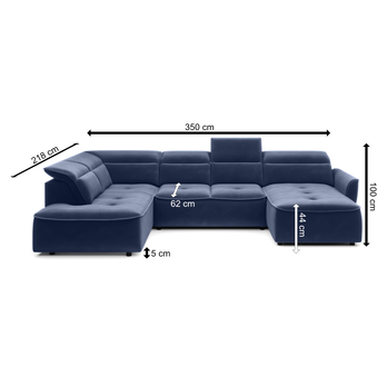 Sedacia súprava MURILLO XL ľavá, tmavomodrá 8