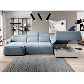 Sedacia súprava MURILLO XL ľavá, svetlomodrá 3