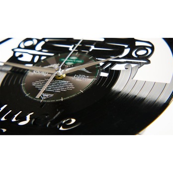 Vinylové nástenné hodiny  MUSCLE CAR čierna, ⌀ 30 cm 1