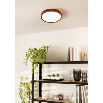 Stropné LED svietidlo MUSURITA biela/tmavé drevo 1