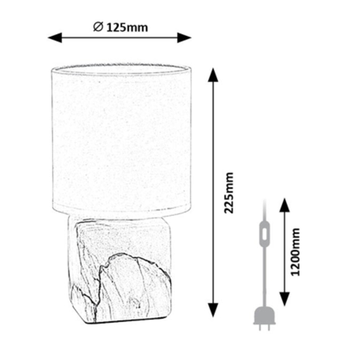 Stolná lampa NALISA biela/čiernobiela 4
