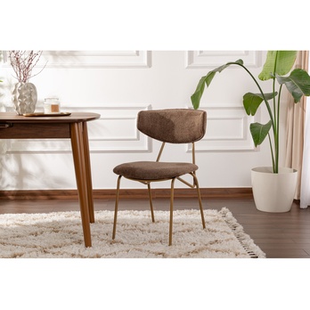 Jedálenská stolička NANCY hnedá/zlatá, sada 2 ks 1