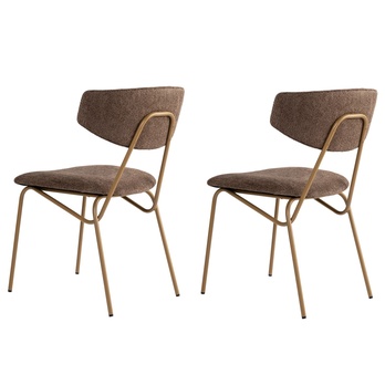 Jedálenská stolička NANCY hnedá/zlatá, sada 2 ks 2